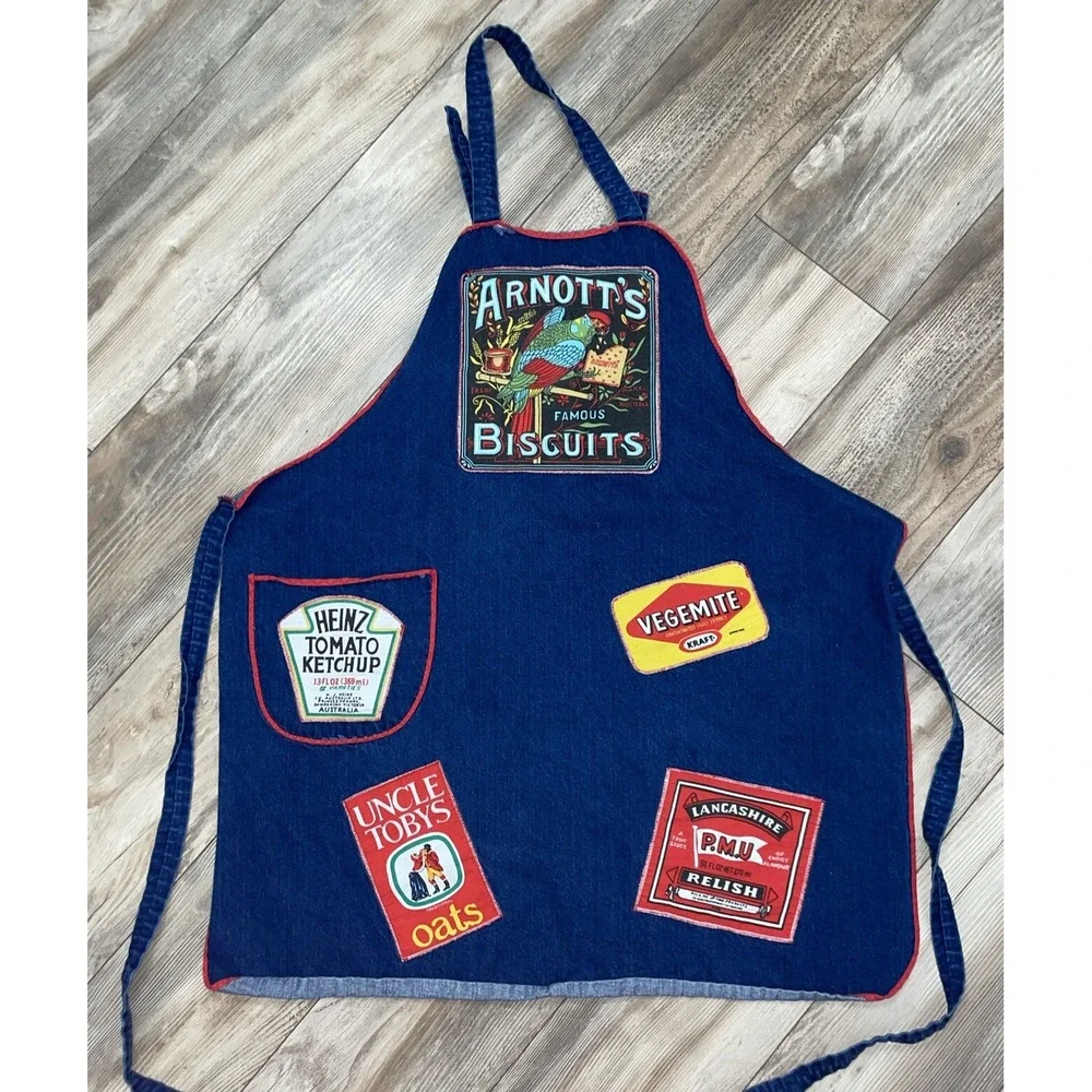 Vintage Full Front Hand Made Jean Apron Heinz‎ ketchup, Vegemite